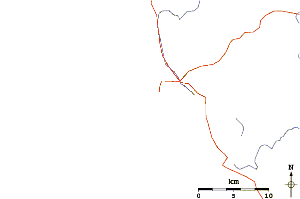 Roads and rivers around No Pass