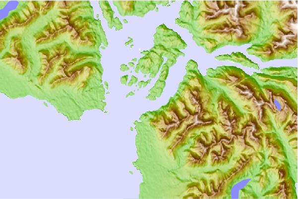 Surf breaks located close to Nootka Island