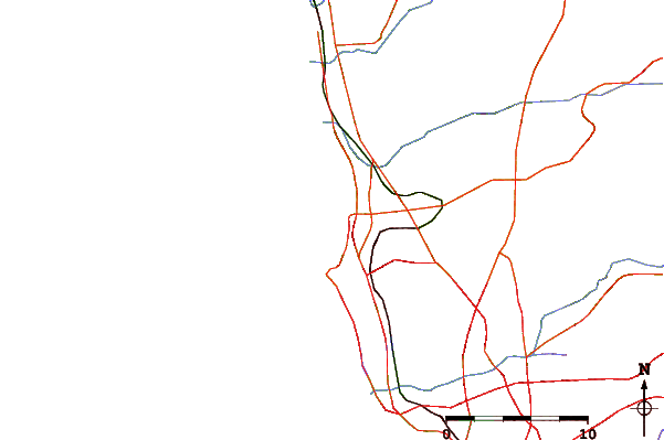 Roads and rivers around North Scripps