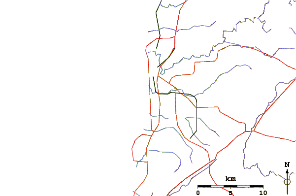 Roads and rivers around North Moana Beach