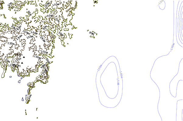 Shoreline around North wall