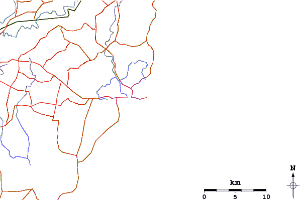 Roads and rivers around North wall