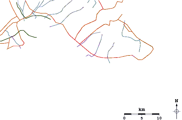 Roads and rivers around Number Threes