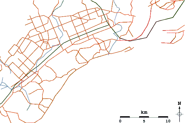 Roads and rivers around Dunedin - Ocean View