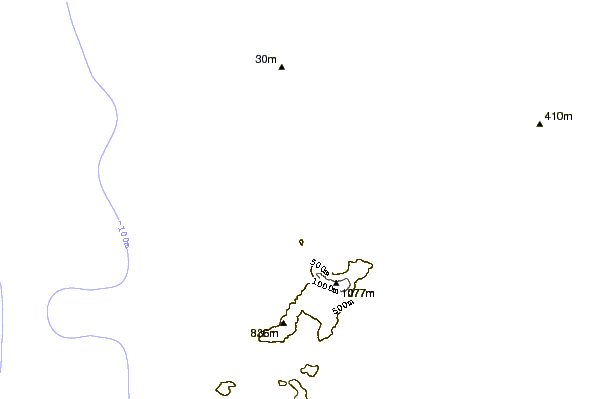 Shoreline around Off The Wall