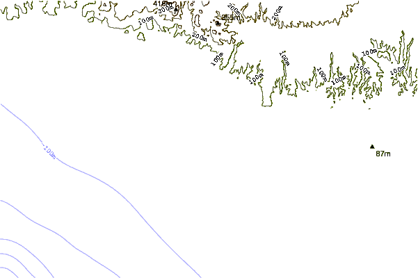 Shoreline around Off The Wall