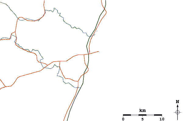 Roads and rivers around Okuragahama