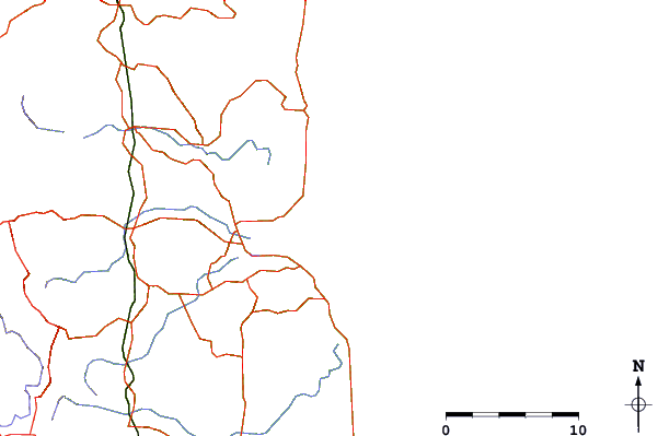 Roads and rivers around Old Woman Island - North Side