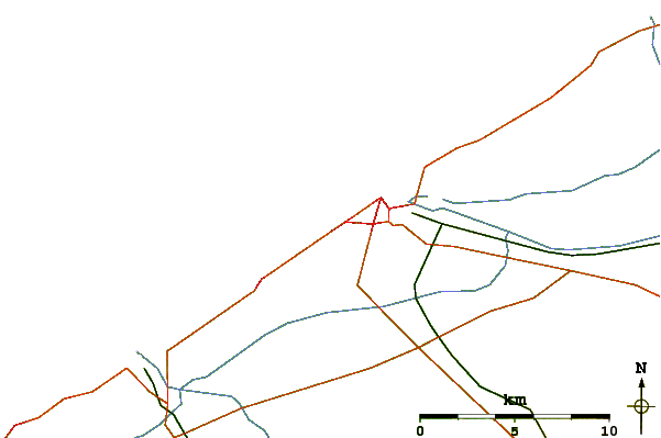 Roads and rivers around Ollies Point