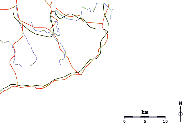 Roads and rivers around Onjuku