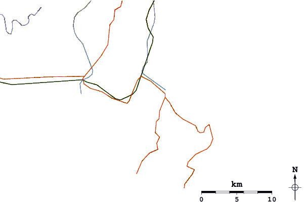 Roads and rivers around Opoutama Beach