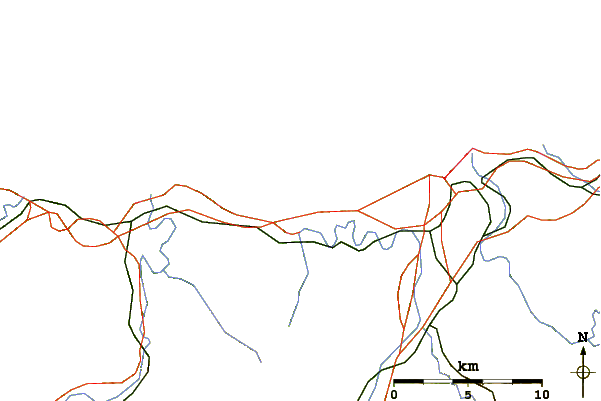 Roads and rivers around Orio