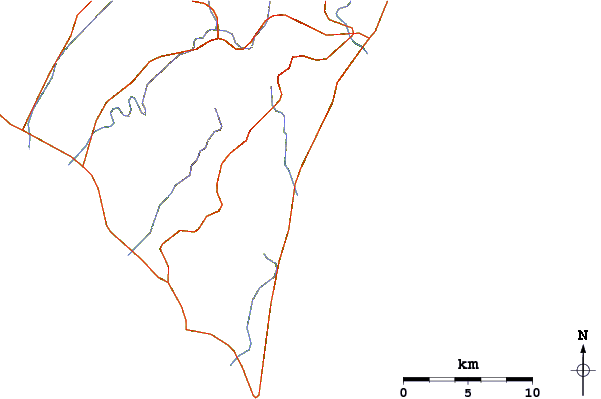 Roads and rivers around Osaki Point