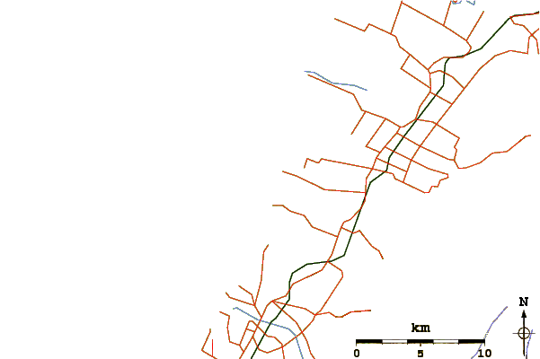 Roads and rivers around Otaki Beach