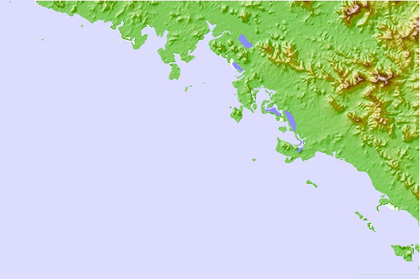 Surf spots located close to Ouano Rights