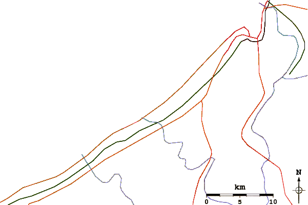 Roads and rivers around Oued Iquem