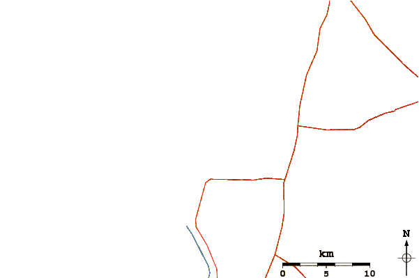 Roads and rivers around Oued Massa