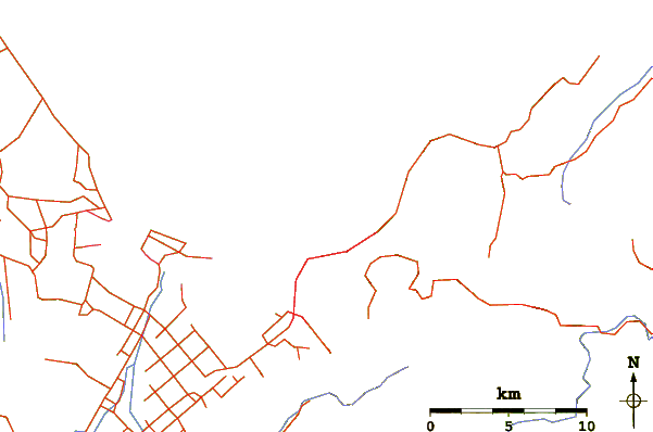 Roads and rivers around Outer Cut