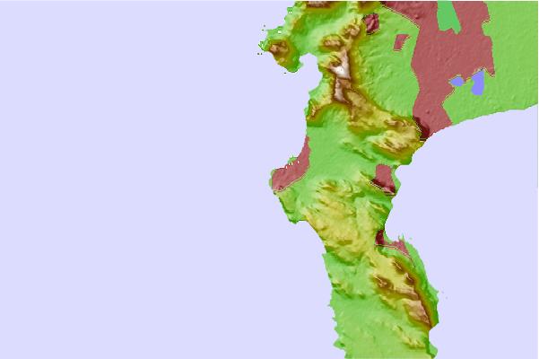 Surf spots located close to Outer Kom