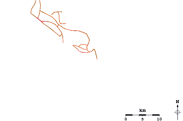 Roads and rivers around Outside Rodger's Beach
