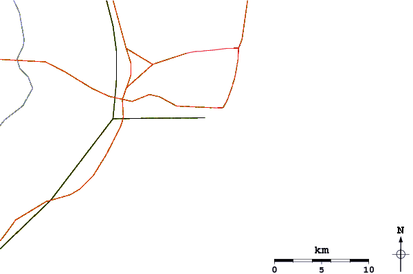 Roads and rivers around Outside Shoals