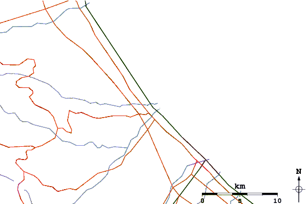 Roads and rivers around Paloma or Silvi Marina