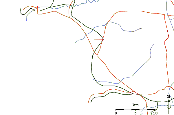Roads and rivers around Palouki