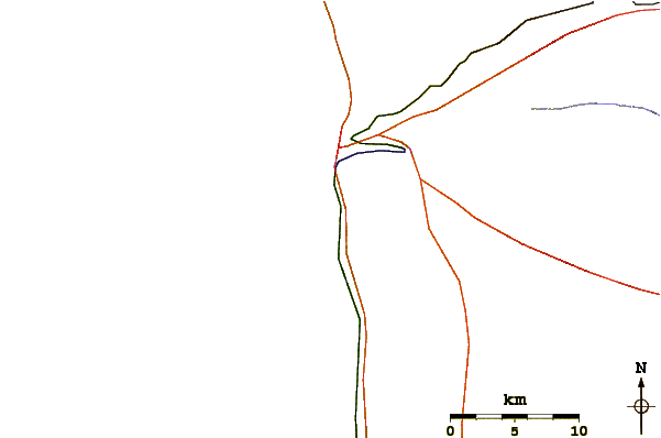 Roads and rivers around Paradise