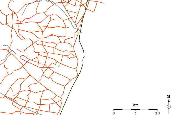 Roads and rivers around Patiti Point