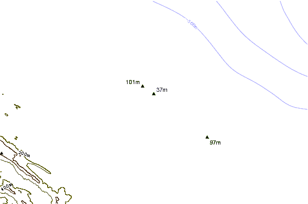 Shoreline around Paunch Reef