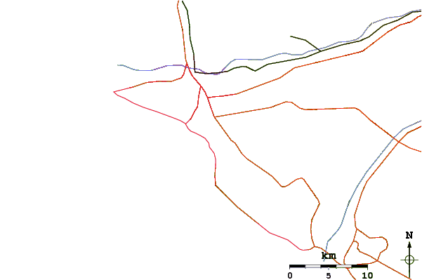Roads and rivers around Pavos