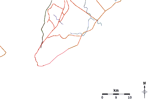 Roads and rivers around Pedra do Sal