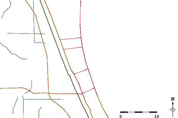 Roads and rivers around Peg Leg's