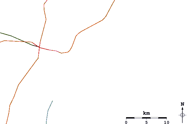 Roads and rivers around Pelican Poles