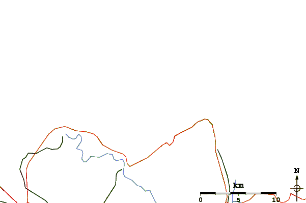 Roads and rivers around Pena Roja