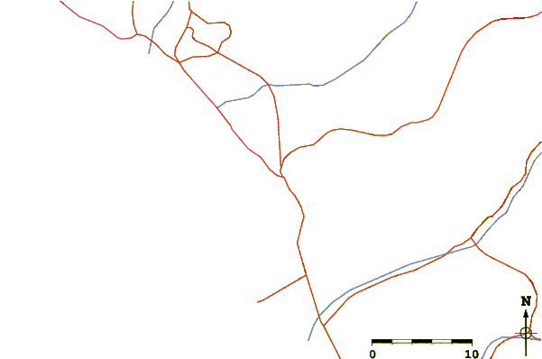 Roads and rivers around Peñascal