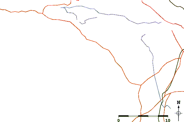 Roads and rivers around Penhors