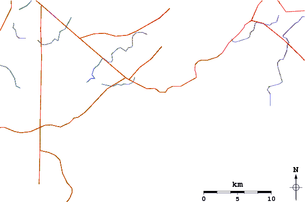 Roads and rivers around Pennington Bay