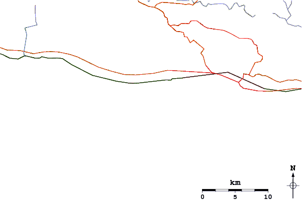 Roads and rivers around Pescaderos