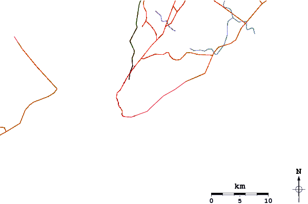 Roads and rivers around Pescador