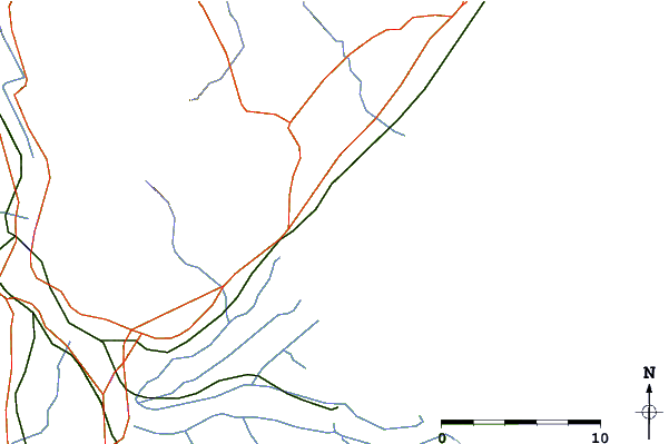 Roads and rivers around Peyo's