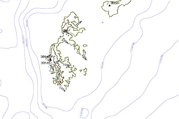Shoreline around Pickop's Point