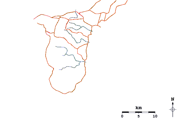 Roads and rivers around Pickop's Point