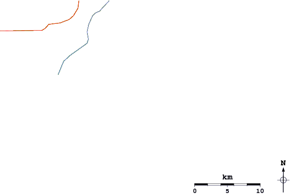 Roads and rivers around Pico de el Puerto