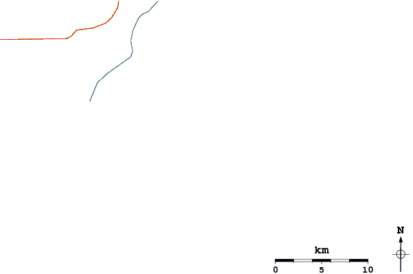 Roads and rivers around Pico de las Cocheras