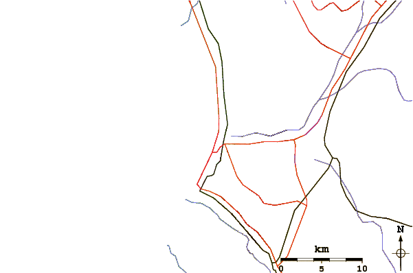 Roads and rivers around Piedra del Lobo