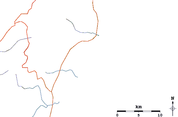 Roads and rivers around Pinarellu