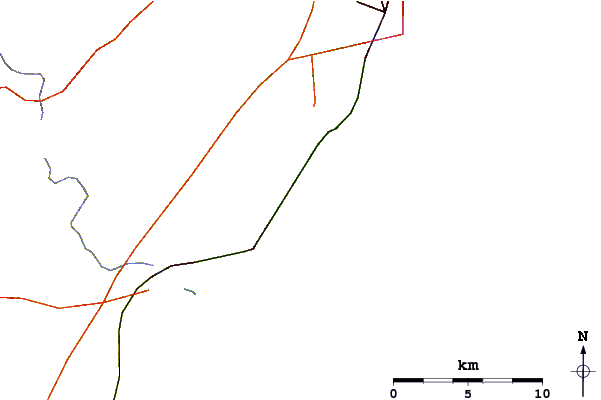 Roads and rivers around Pine Point