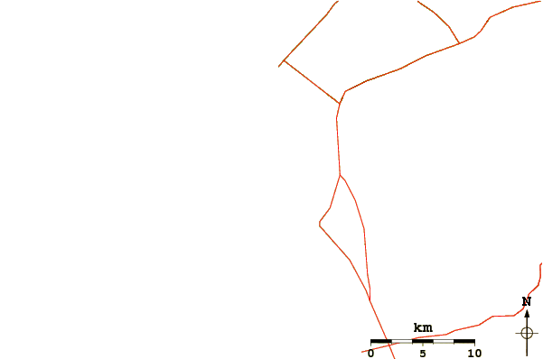 Roads and rivers around Pine Trees