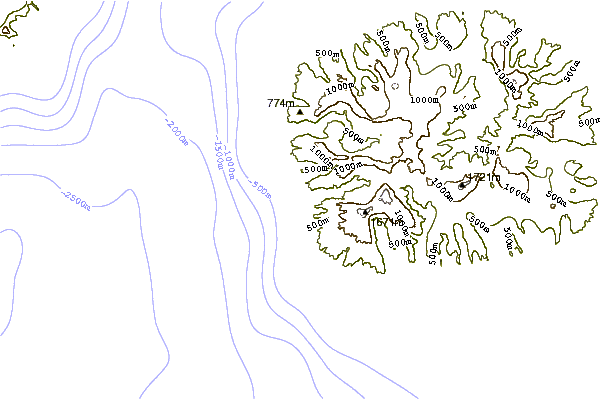 Shoreline around Pine Trees (Sunset)